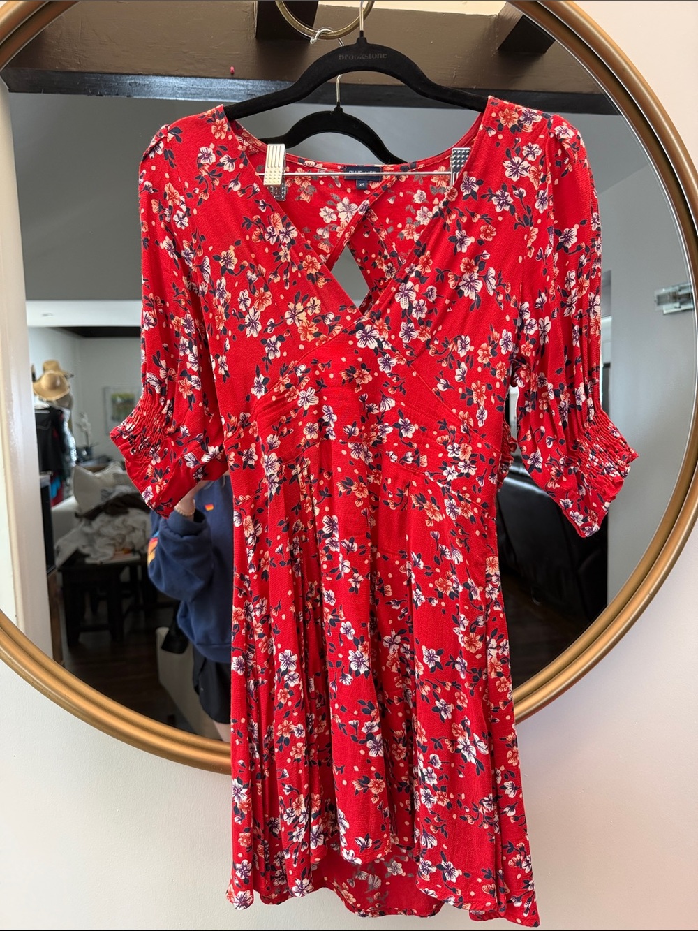 Blue Life Red Floral Mini Dress